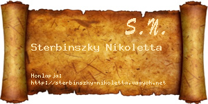 Sterbinszky Nikoletta névjegykártya