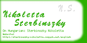 nikoletta sterbinszky business card